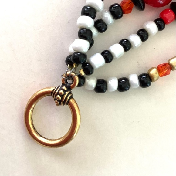 Handmade fire polish stone and onyx stack bracelet - Picture 6 of 7